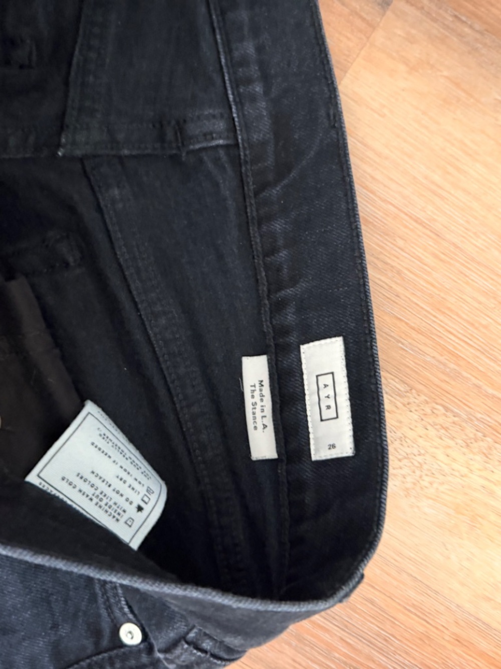 AYR "Stance" Mid Rise Ankle Length Washed Black Denim Jeans-Size 26 - Picture 2 of 2
